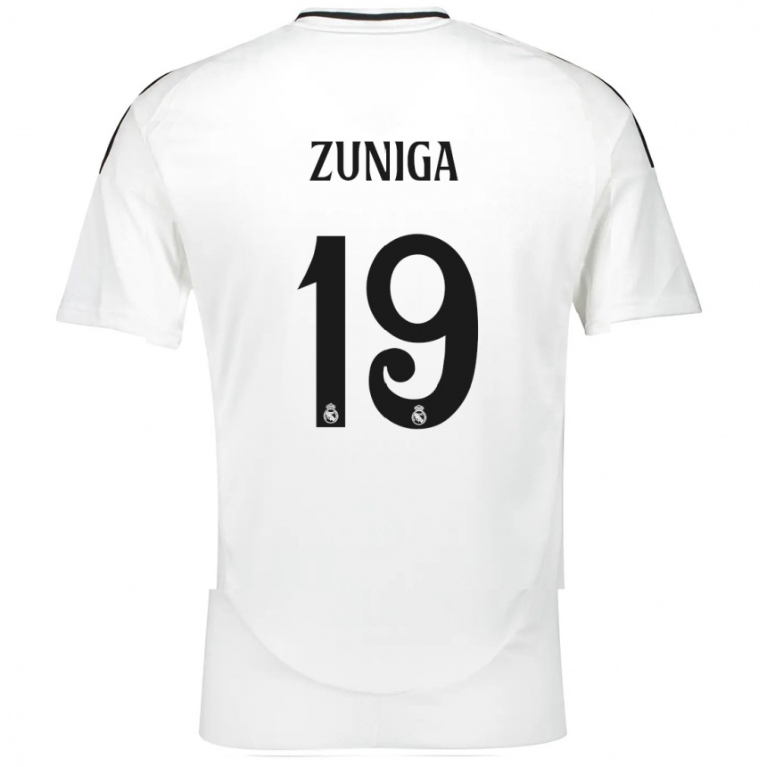 Niño Fútbol Camiseta Loren Zúñiga #19 Blanco 1ª Equipación 2024/25 México