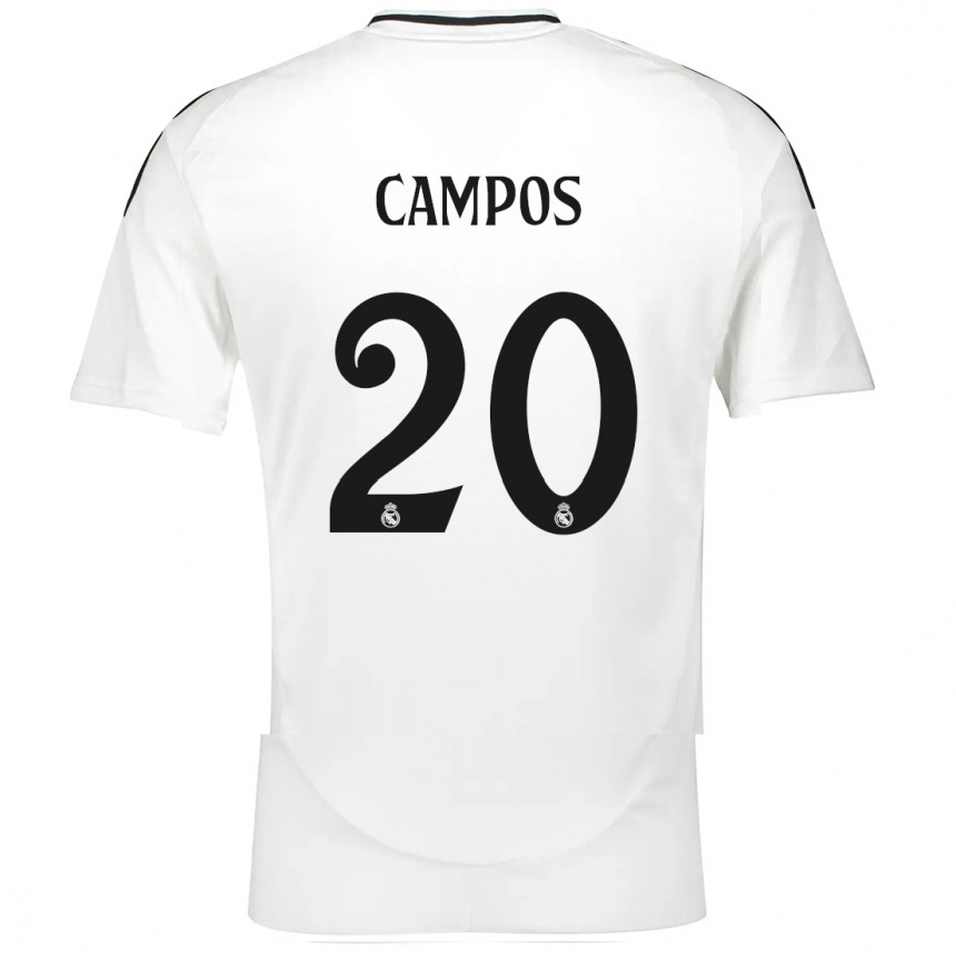 Niño Fútbol Camiseta Andrés Campos #20 Blanco 1ª Equipación 2024/25 México