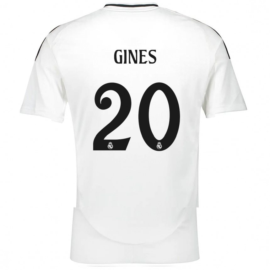 Niño Fútbol Camiseta Alvaro Gines #20 Blanco 1ª Equipación 2024/25 México