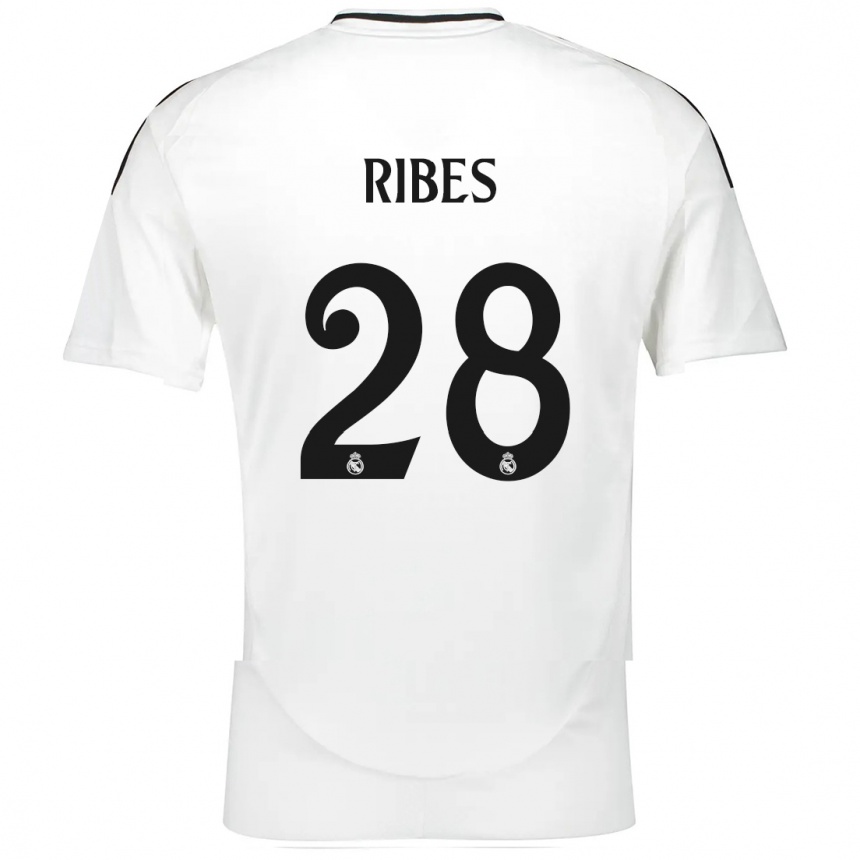 Niño Fútbol Camiseta Kike Ribes #28 Blanco 1ª Equipación 2024/25 México