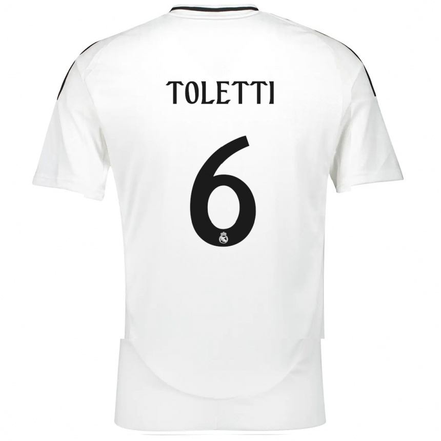 Niño Fútbol Camiseta Sandie Toletti #6 Blanco 1ª Equipación 2024/25 México