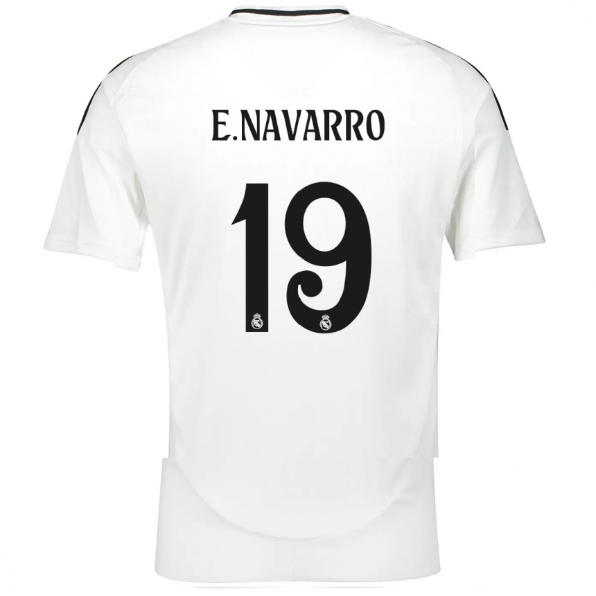 Niño Fútbol Camiseta Eva Navarro #19 Blanco 1ª Equipación 2024/25 México