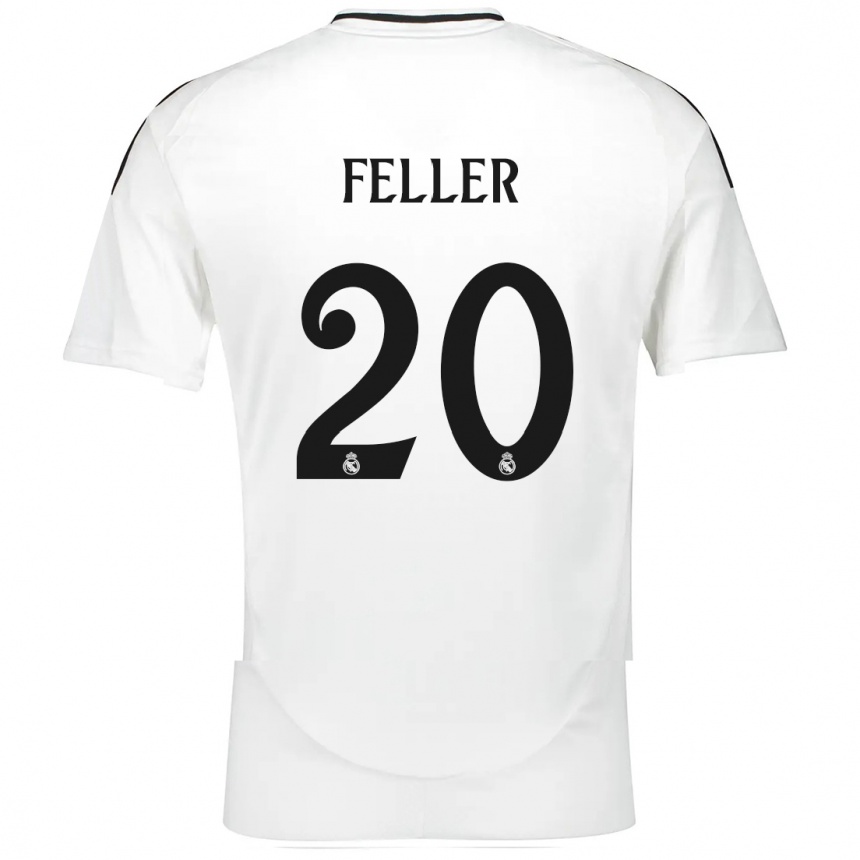 Niño Fútbol Camiseta Naomie Feller #20 Blanco 1ª Equipación 2024/25 México