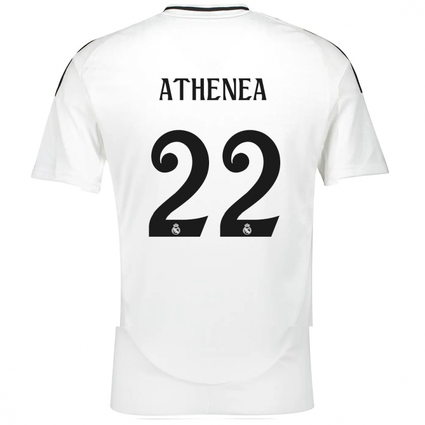 Niño Fútbol Camiseta Athenea Del Castillo #22 Blanco 1ª Equipación 2024/25 México