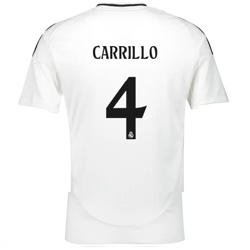 Niño Fútbol Camiseta Álvaro Carrillo #4 Blanco 1ª Equipación 2024/25 México