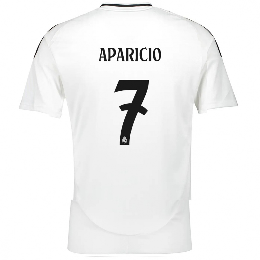 Niño Fútbol Camiseta Esteban Aparicio #7 Blanco 1ª Equipación 2024/25 México