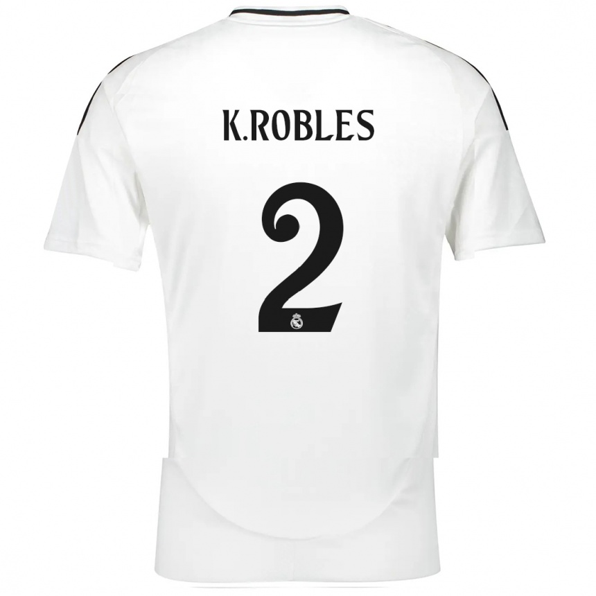 Niño Fútbol Camiseta Kenti Robles #2 Blanco 1ª Equipación 2024/25 México