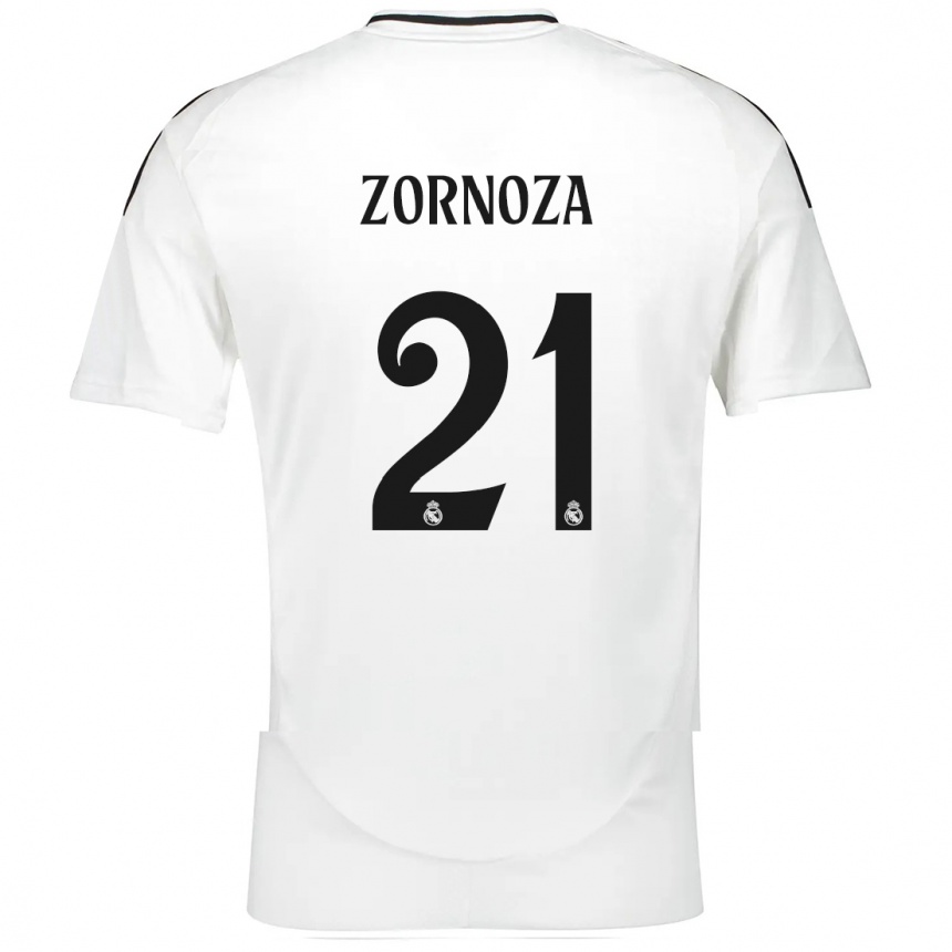 Niño Fútbol Camiseta Claudia Zornoza #21 Blanco 1ª Equipación 2024/25 México