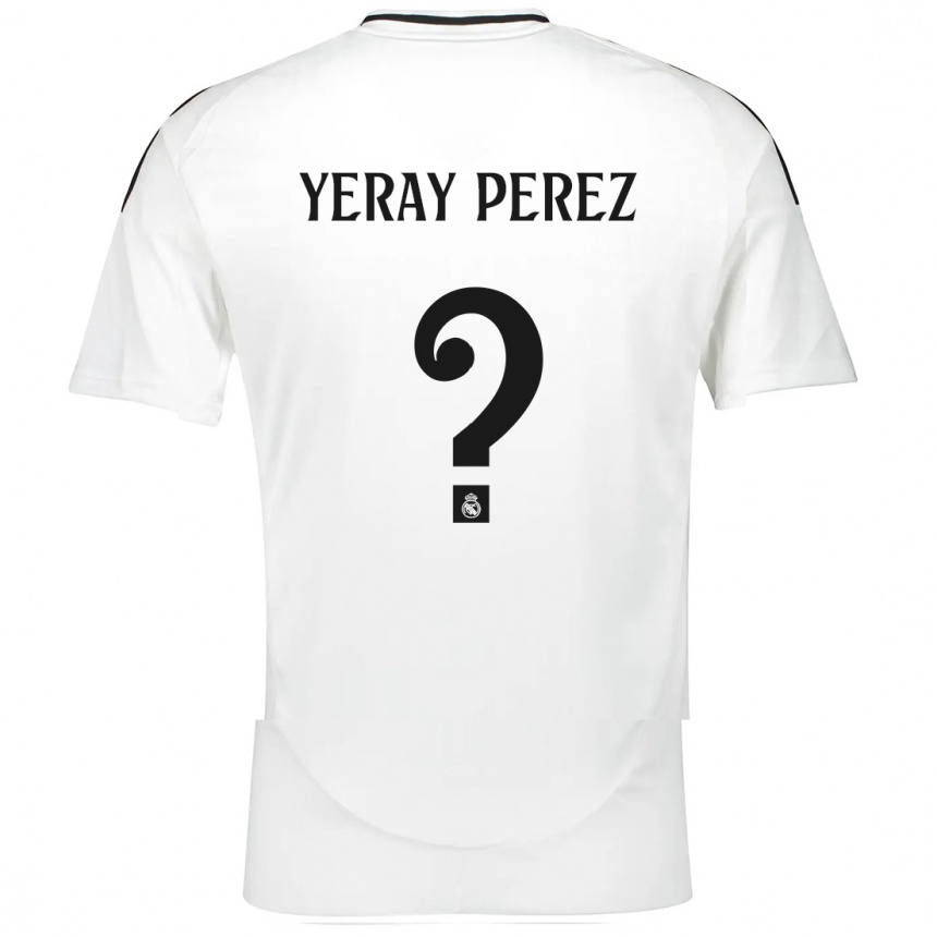 Niño Fútbol Camiseta Yeray Perez #0 Blanco 1ª Equipación 2024/25 México