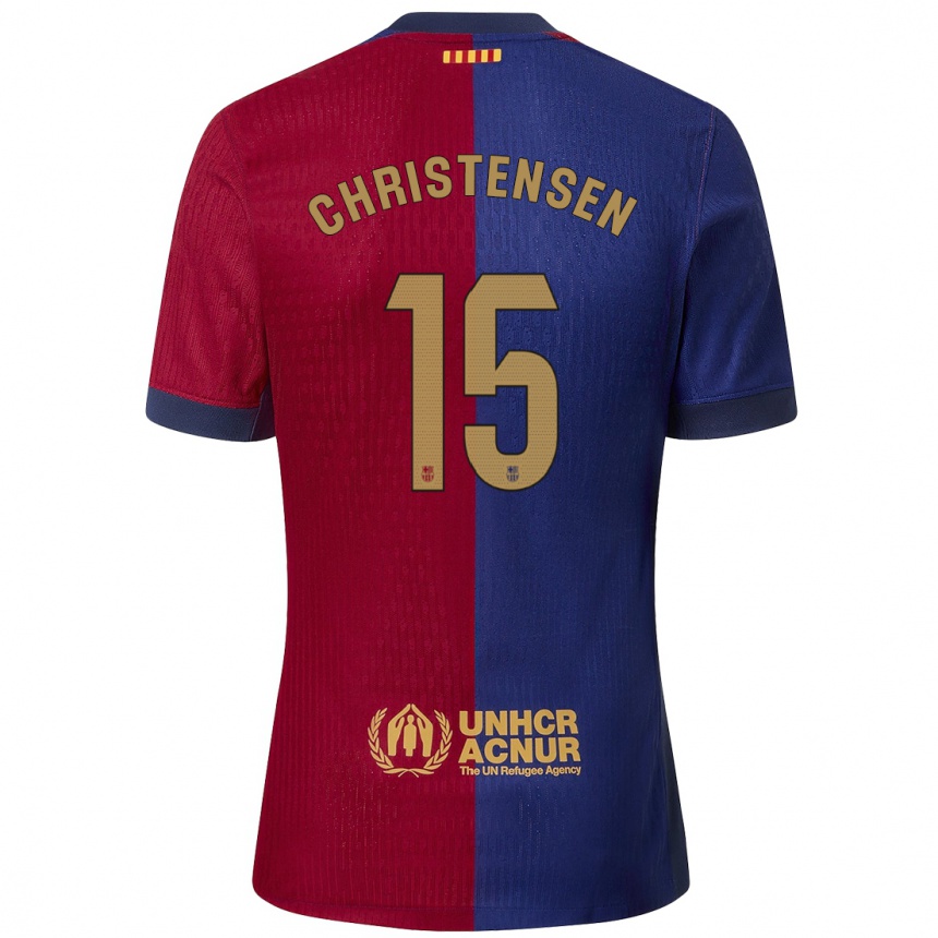 Niño Fútbol Camiseta Andreas Christensen #15 Azul Rojo 1ª Equipación 2024/25 México