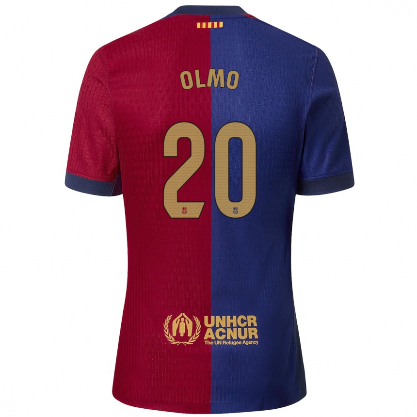 Niño Fútbol Camiseta Dani Olmo #20 Azul Rojo 1ª Equipación 2024/25 México