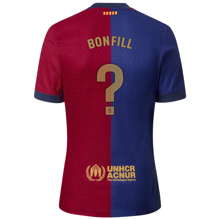 Niño Fútbol Camiseta Max Bonfill #0 Azul Rojo 1ª Equipación 2024/25 México