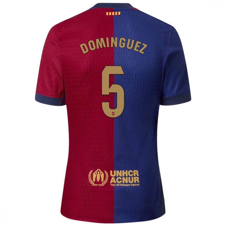 Niño Fútbol Camiseta Sergi Dominguez #5 Azul Rojo 1ª Equipación 2024/25 México