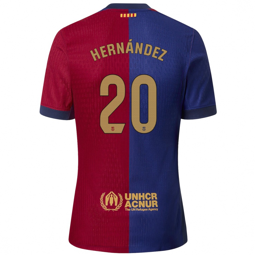 Niño Fútbol Camiseta Unai Hernández #20 Azul Rojo 1ª Equipación 2024/25 México