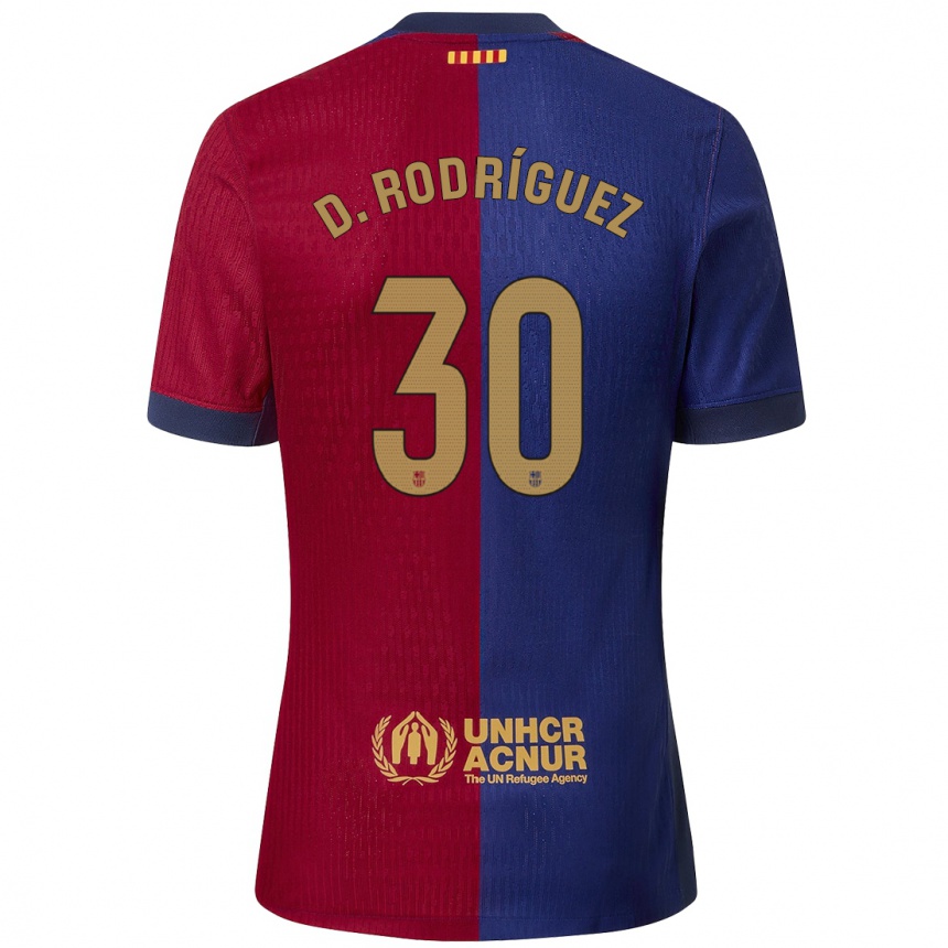 Niño Fútbol Camiseta Dani Rodríguez #30 Azul Rojo 1ª Equipación 2024/25 México