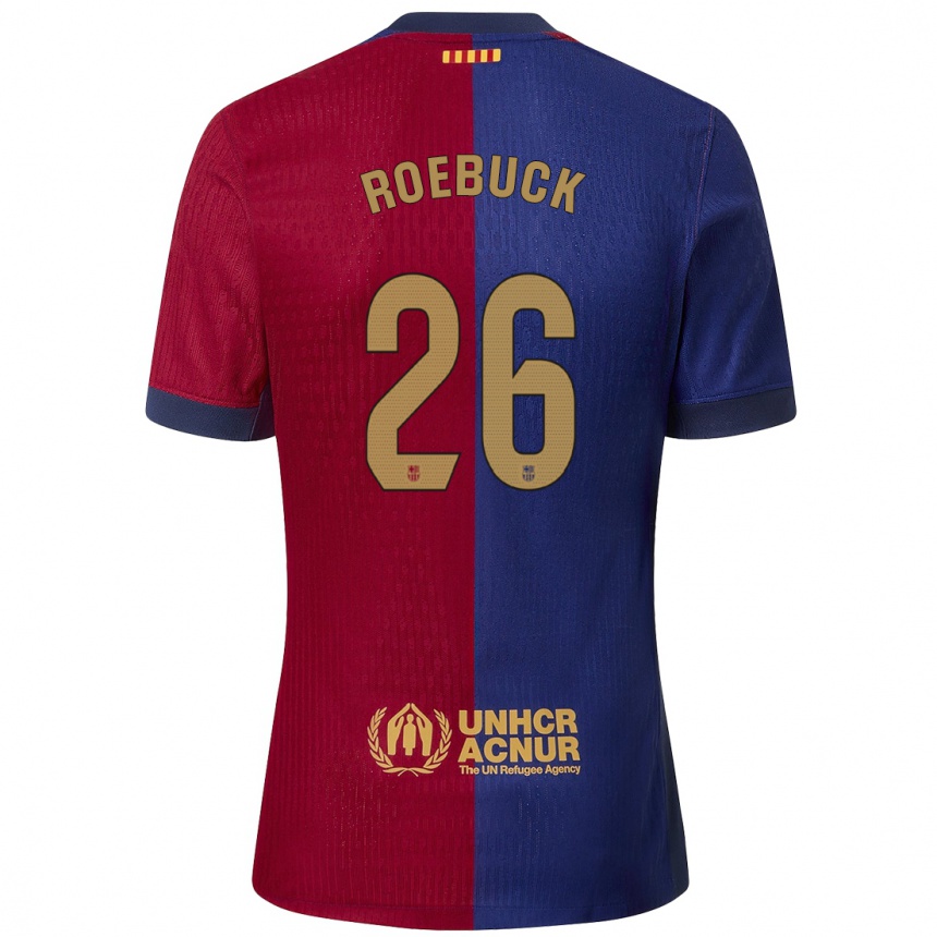 Niño Fútbol Camiseta Ellie Roebuck #26 Azul Rojo 1ª Equipación 2024/25 México