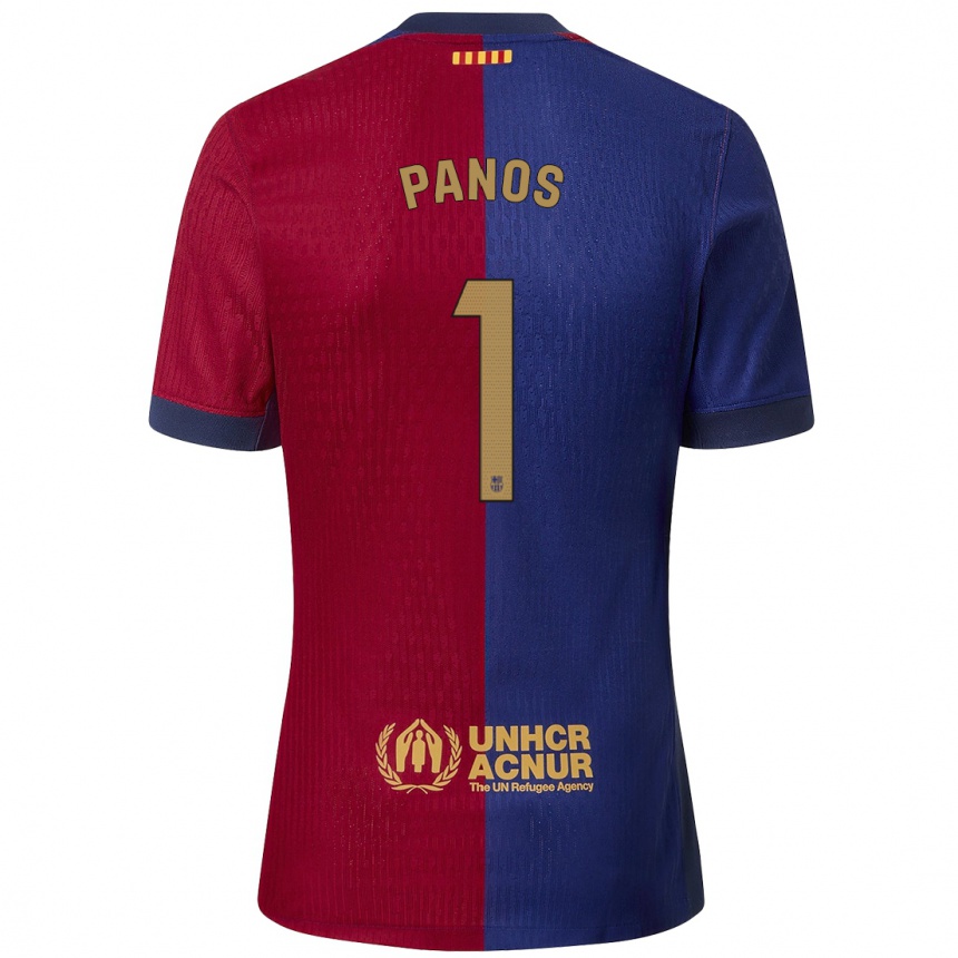 Niño Fútbol Camiseta Sandra Panos #1 Azul Rojo 1ª Equipación 2024/25 México