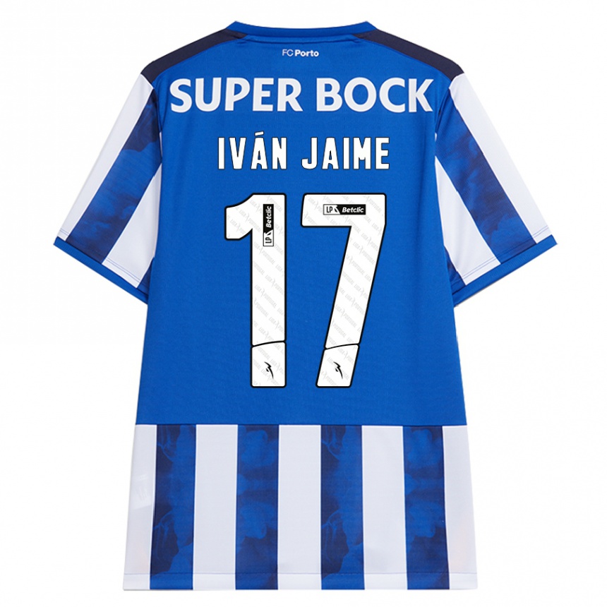 Niño Fútbol Camiseta Iván Jaime #17 Azul Blanco 1ª Equipación 2024/25 México