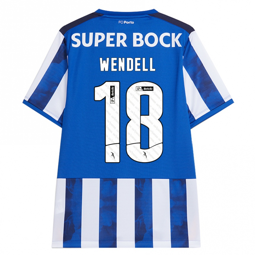 Niño Fútbol Camiseta Wendell #18 Azul Blanco 1ª Equipación 2024/25 México