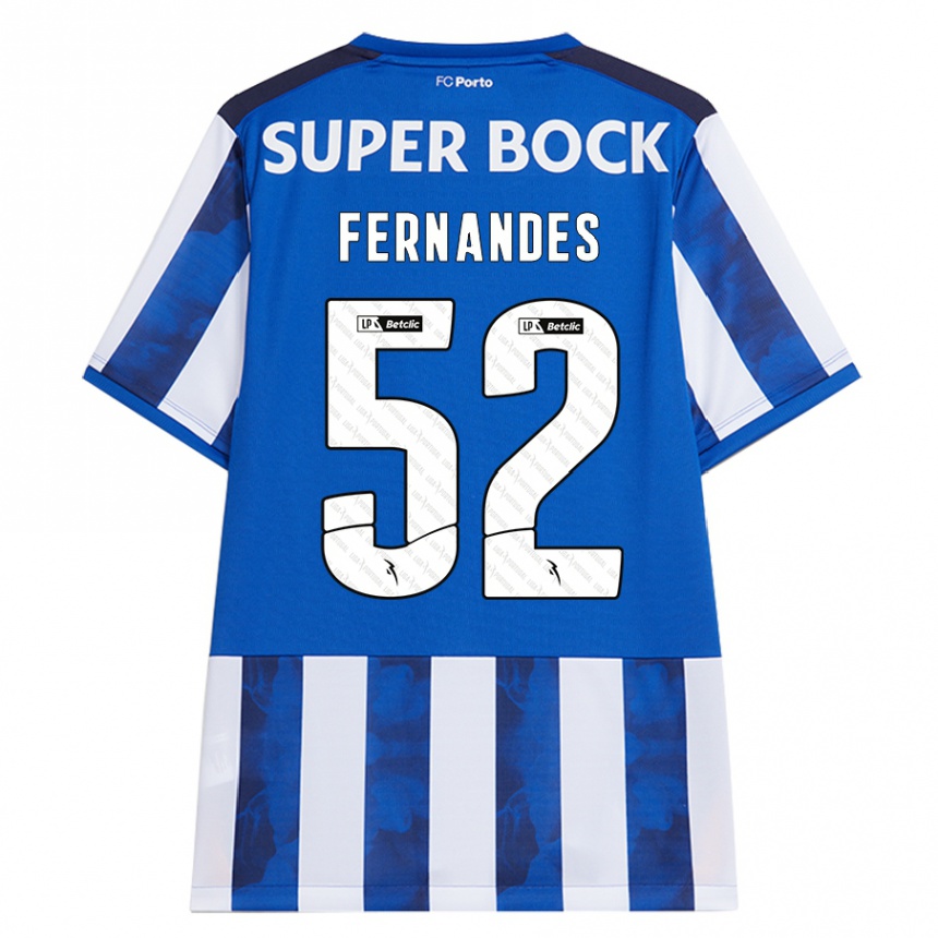 Niño Fútbol Camiseta Martim Fernandes #52 Azul Blanco 1ª Equipación 2024/25 México