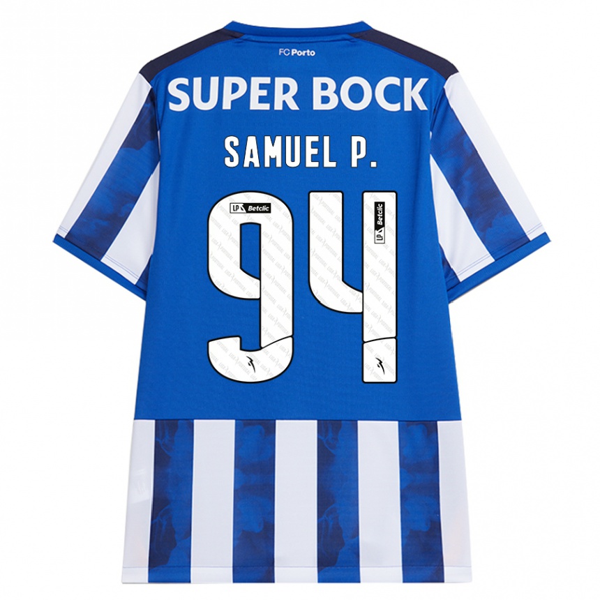 Niño Fútbol Camiseta Samuel #94 Azul Blanco 1ª Equipación 2024/25 México