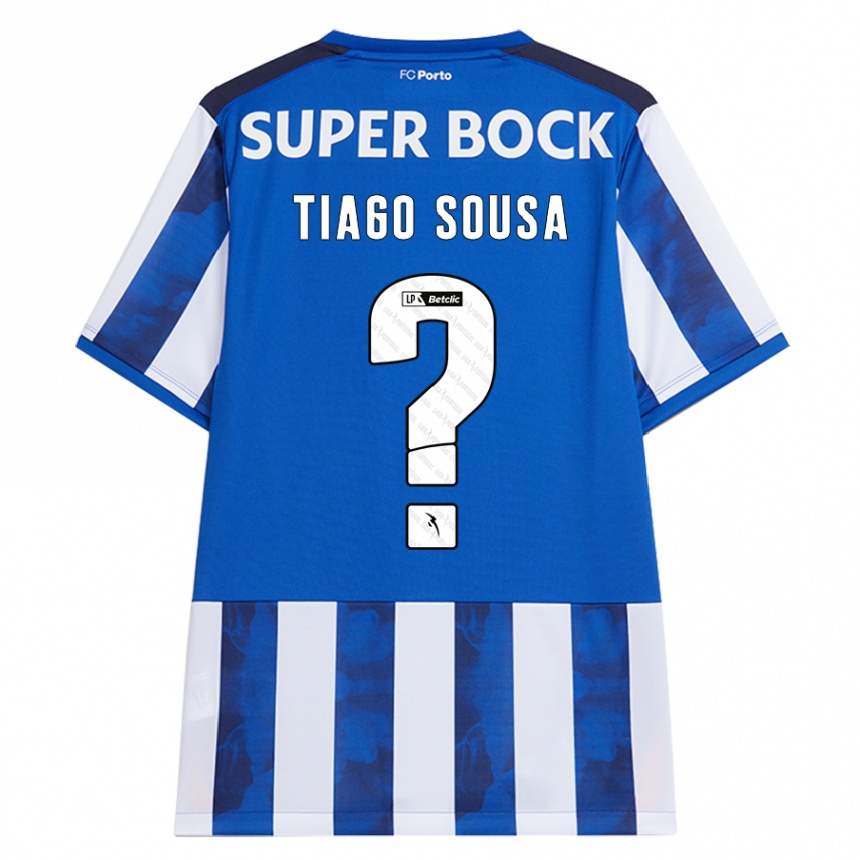 Niño Fútbol Camiseta Tiago Sousa #0 Azul Blanco 1ª Equipación 2024/25 México