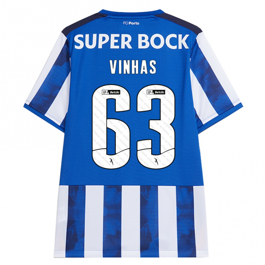 Niño Fútbol Camiseta David Vinhas #63 Azul Blanco 1ª Equipación 2024/25 México