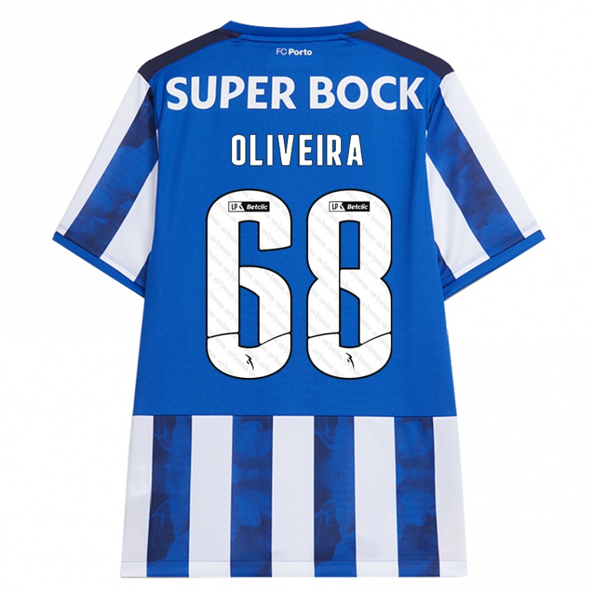 Niño Fútbol Camiseta André Oliveira #68 Azul Blanco 1ª Equipación 2024/25 México