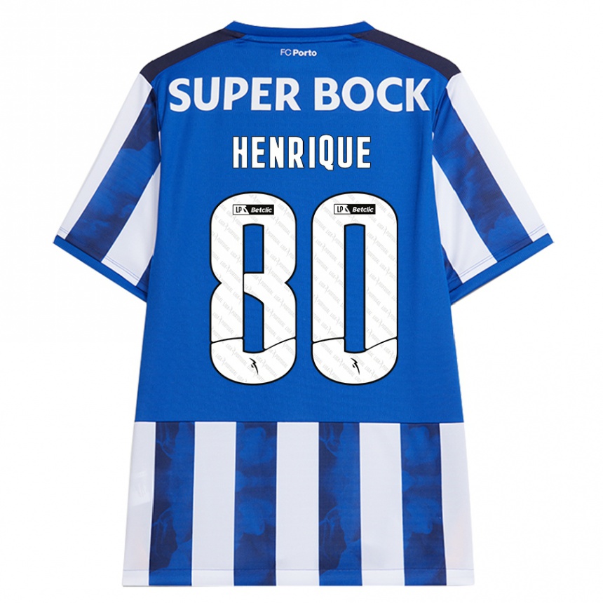 Niño Fútbol Camiseta Kaio Henrique #80 Azul Blanco 1ª Equipación 2024/25 México