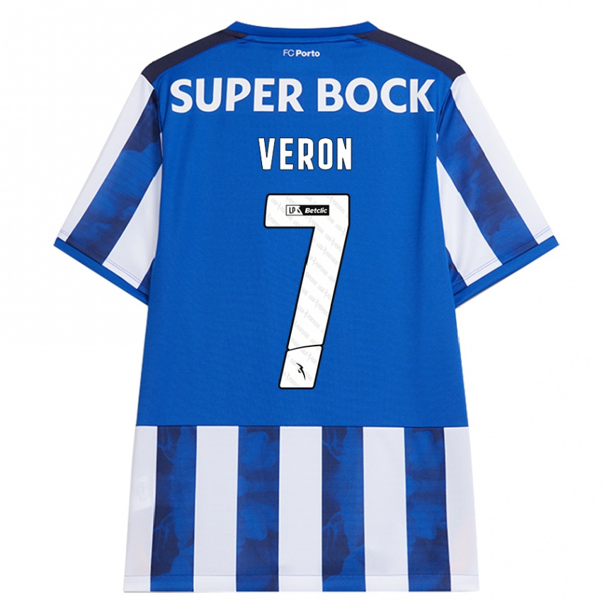 Niño Fútbol Camiseta Gabriel Veron #7 Azul Blanco 1ª Equipación 2024/25 México