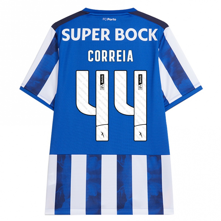 Niño Fútbol Camiseta Romain Correia #44 Azul Blanco 1ª Equipación 2024/25 México