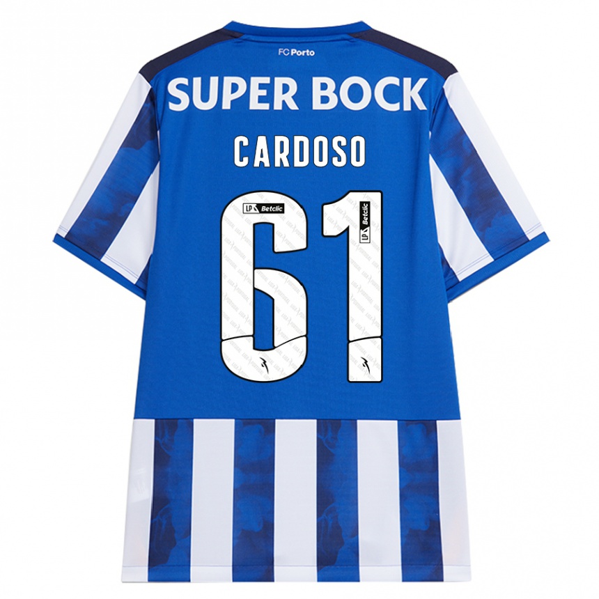 Niño Fútbol Camiseta Ivan Cardoso #61 Azul Blanco 1ª Equipación 2024/25 México