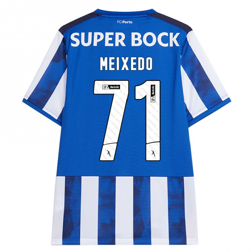 Niño Fútbol Camiseta Francisco Meixedo #71 Azul Blanco 1ª Equipación 2024/25 México