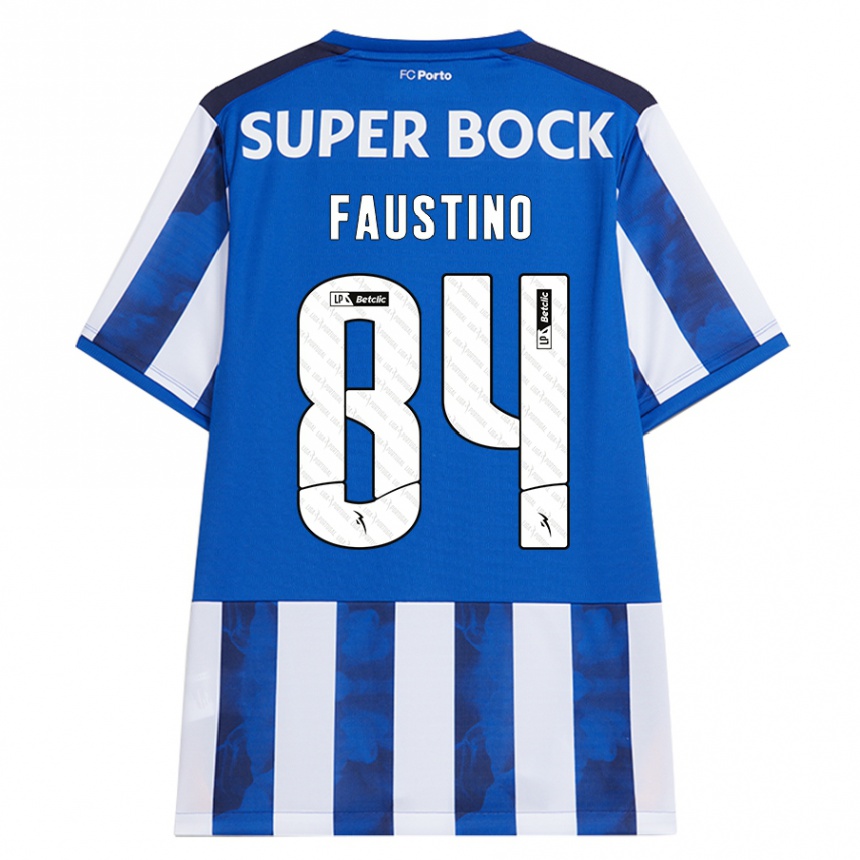 Niño Fútbol Camiseta Levi Faustino #84 Azul Blanco 1ª Equipación 2024/25 México