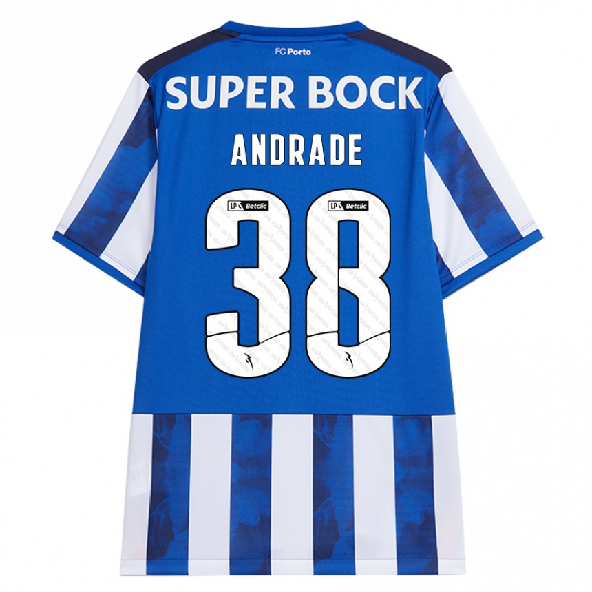 Niño Fútbol Camiseta Fernando Andrade #38 Azul Blanco 1ª Equipación 2024/25 México