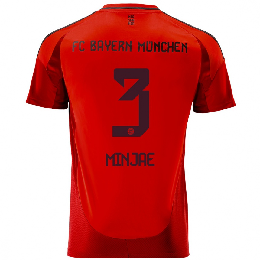 Niño Fútbol Camiseta Min-Jae Kim #3 Rojo 1ª Equipación 2024/25 México