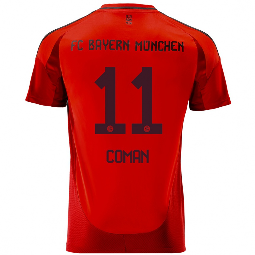 Niño Fútbol Camiseta Kingsley Coman #11 Rojo 1ª Equipación 2024/25 México