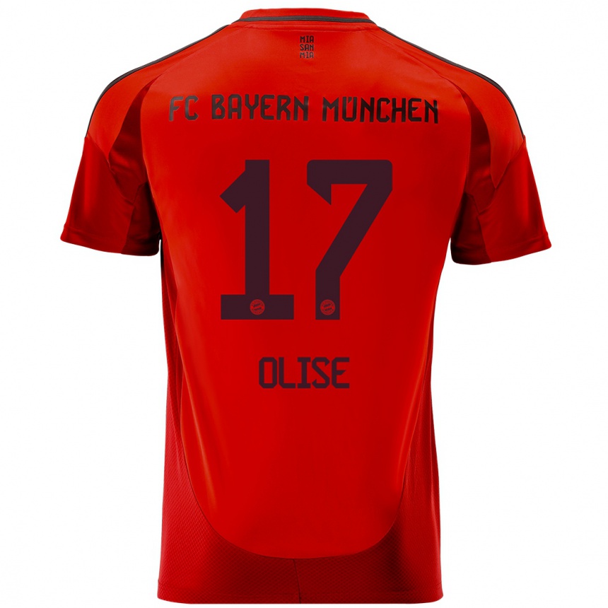 Niño Fútbol Camiseta Michael Olise #17 Rojo 1ª Equipación 2024/25 México