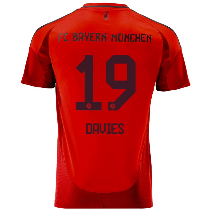 Niño Fútbol Camiseta Alphonso Davies #19 Rojo 1ª Equipación 2024/25 México