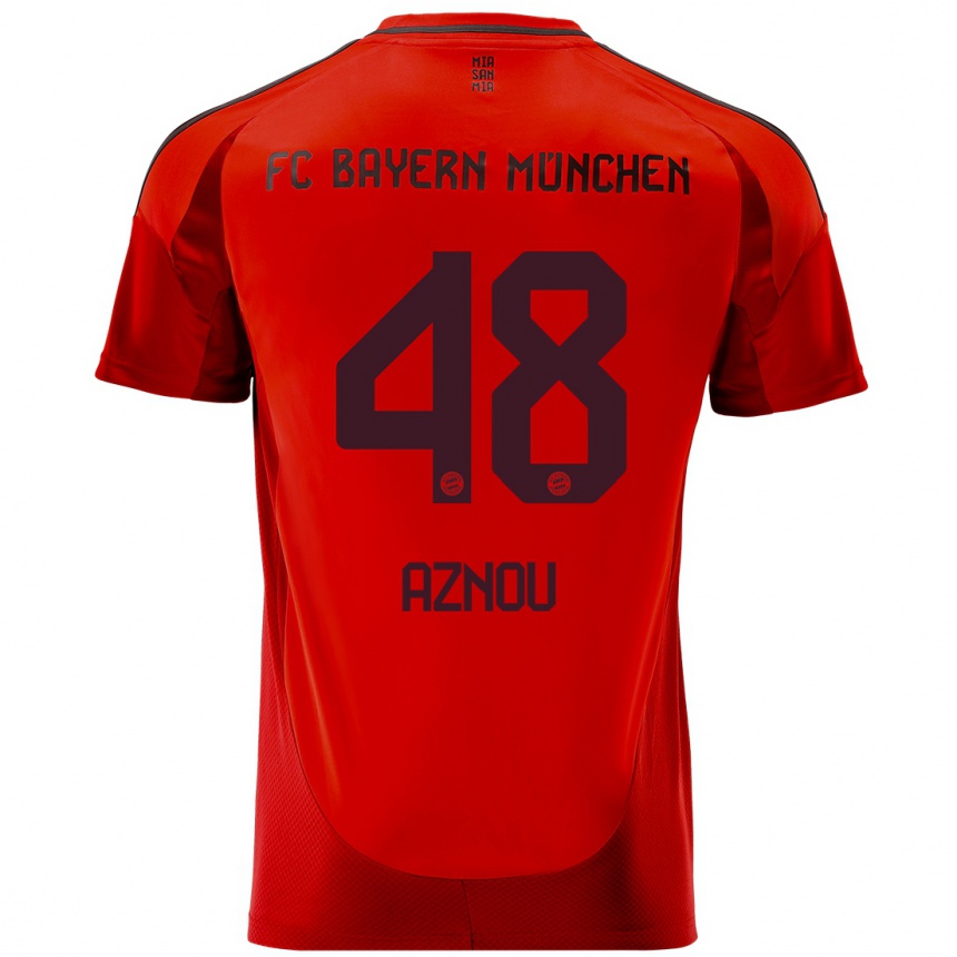 Niño Fútbol Camiseta Adam Aznou #48 Rojo 1ª Equipación 2024/25 México