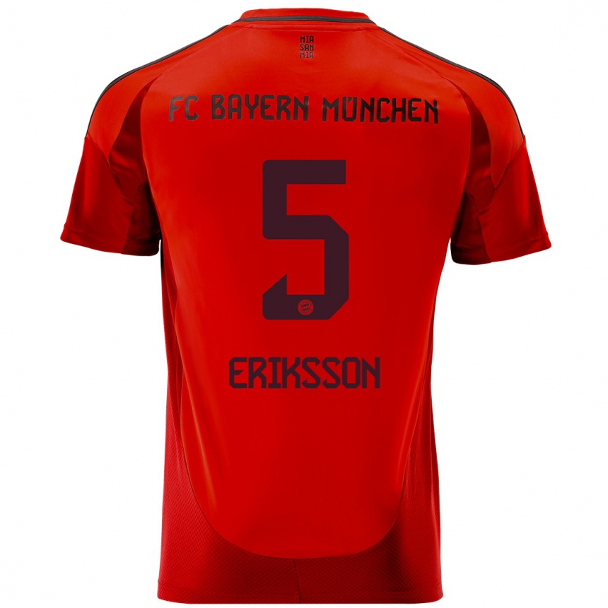 Niño Fútbol Camiseta Magdalena Eriksson #5 Rojo 1ª Equipación 2024/25 México