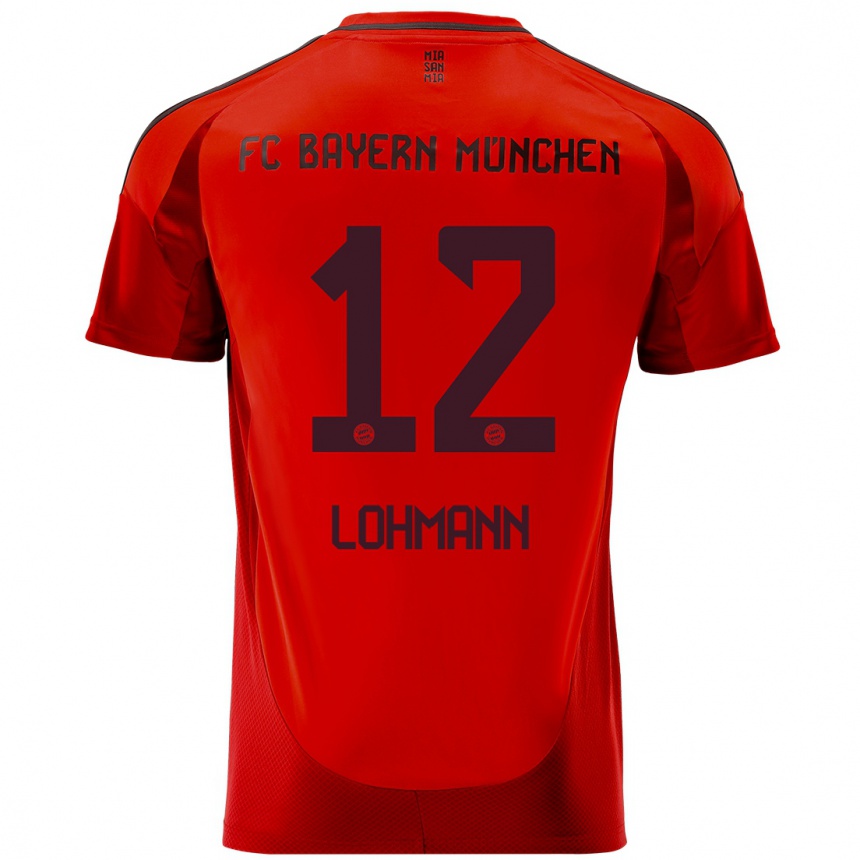 Niño Fútbol Camiseta Sydney Lohmann #12 Rojo 1ª Equipación 2024/25 México