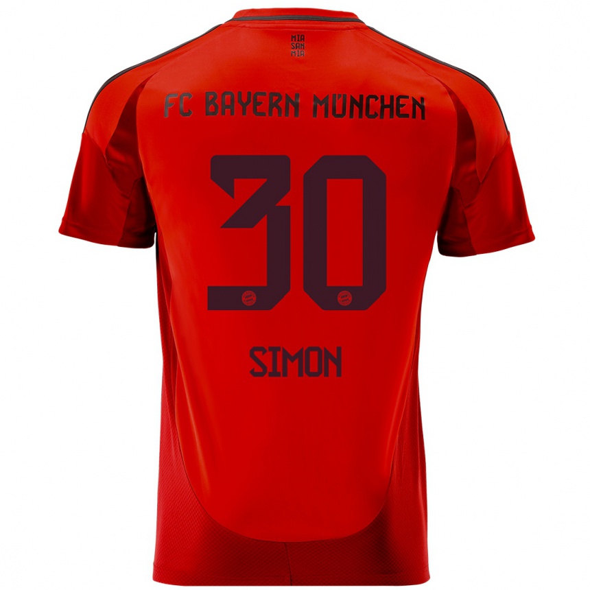 Niño Fútbol Camiseta Carolin Simon #30 Rojo 1ª Equipación 2024/25 México