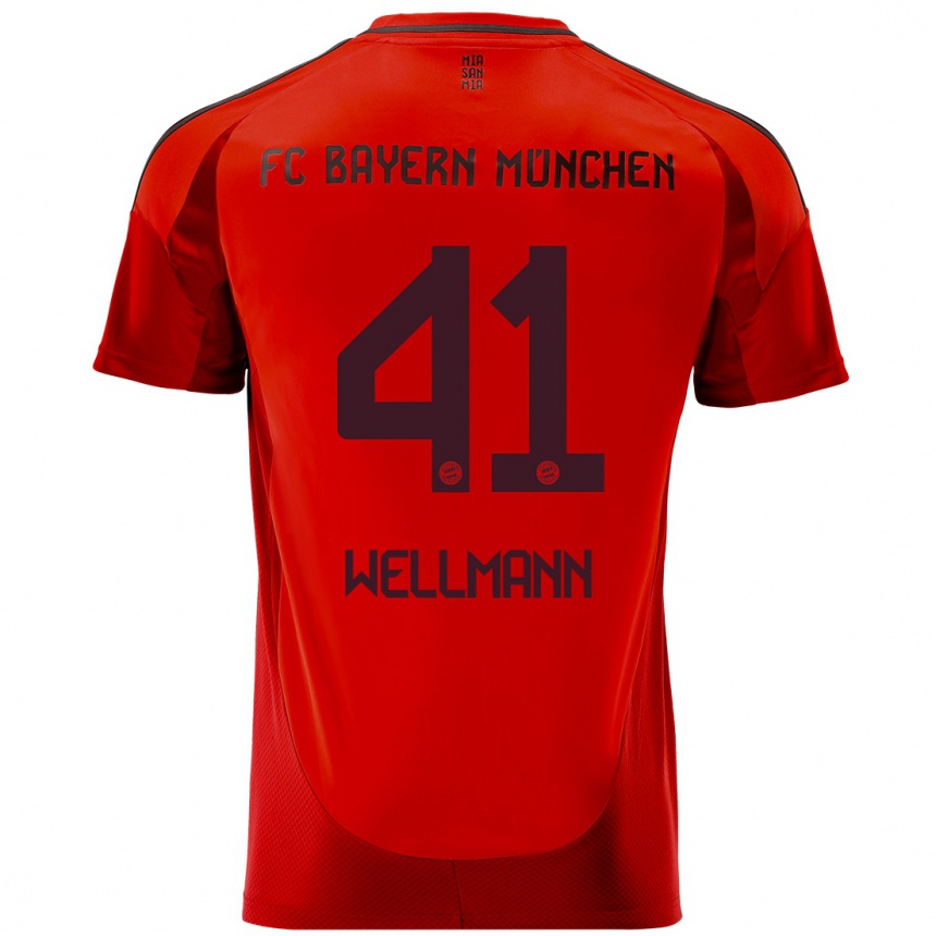 Niño Fútbol Camiseta Anna Wellmann #41 Rojo 1ª Equipación 2024/25 México