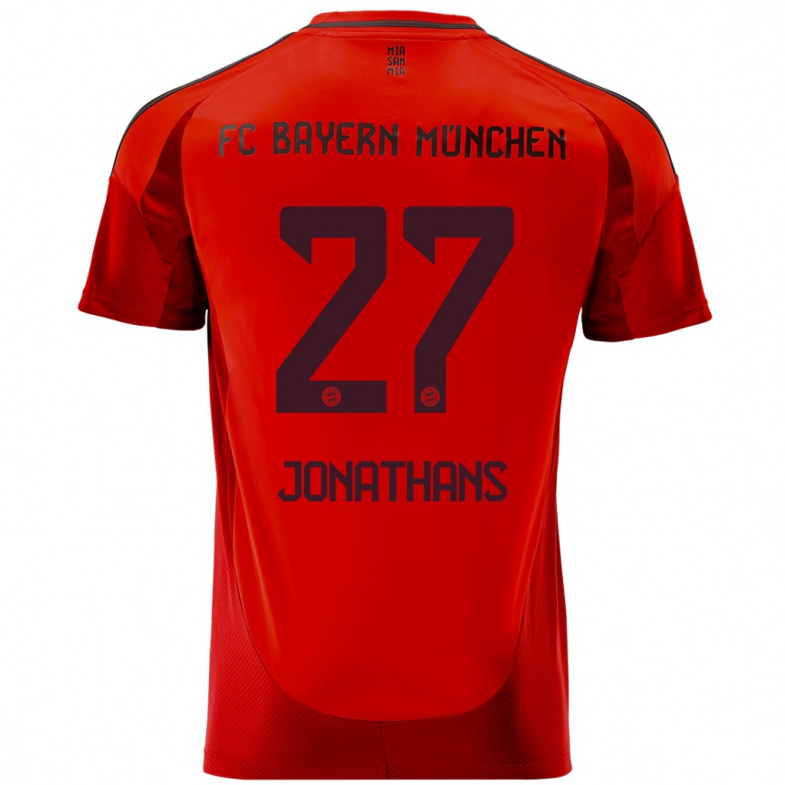 Niño Fútbol Camiseta David Jonathans #27 Rojo 1ª Equipación 2024/25 México