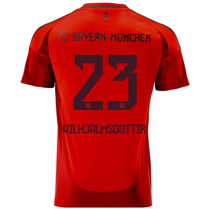 Niño Fútbol Camiseta Karolina Lea Vilhjalmsdottir #23 Rojo 1ª Equipación 2024/25 México