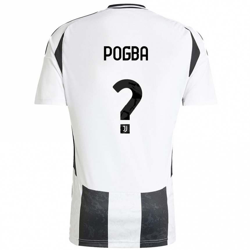 Niño Fútbol Camiseta Paul Pogba #0 Blanco Negro 1ª Equipación 2024/25 México