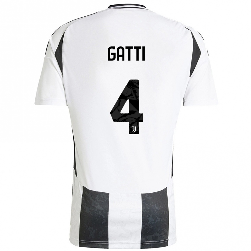 Niño Fútbol Camiseta Federico Gatti #4 Blanco Negro 1ª Equipación 2024/25 México