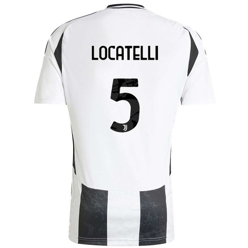 Niño Fútbol Camiseta Manuel Locatelli #5 Blanco Negro 1ª Equipación 2024/25 México