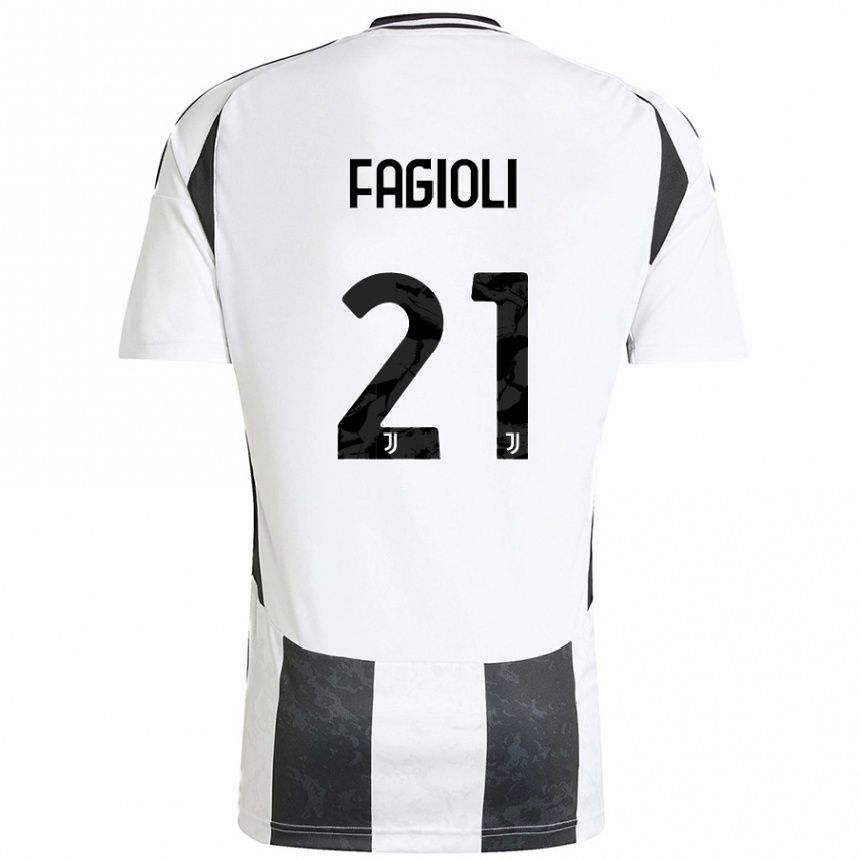 Niño Fútbol Camiseta Nicolo Fagioli #21 Blanco Negro 1ª Equipación 2024/25 México